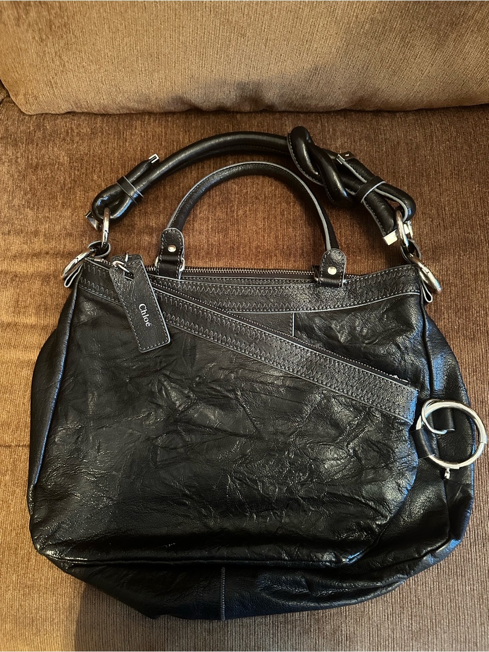 CHLOE HELOISE BOWLER HANDBAG. BLK SIGNATURE DISTRESSED CALFSKIN LEATHER. ⭐️ OBO!